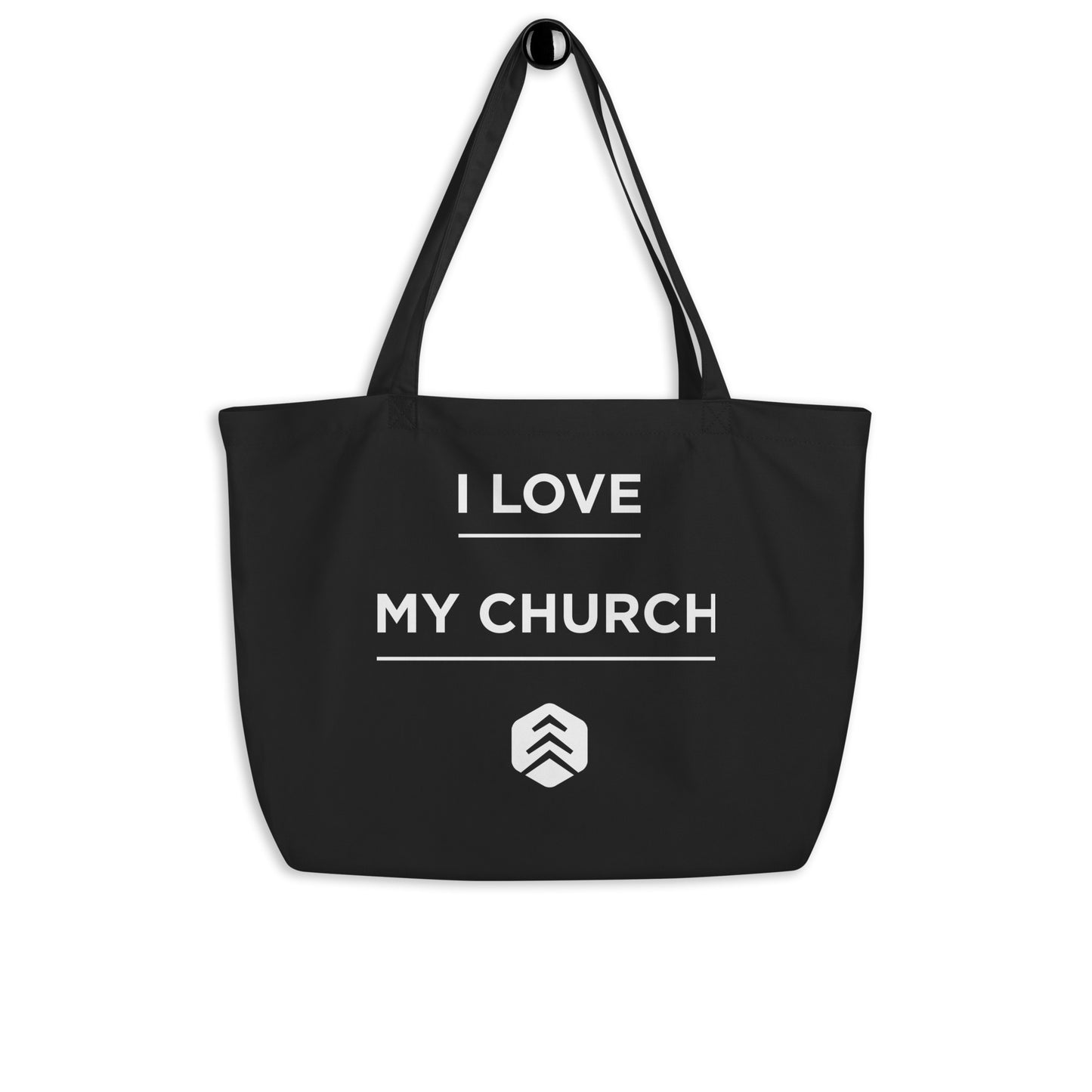 I Love My Church - Large organic tote bag - BLACK