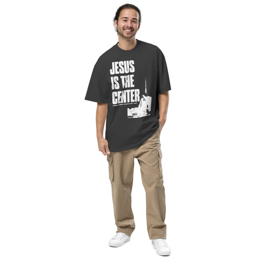 Jesus Is The Center - Oversized faded t-shirt