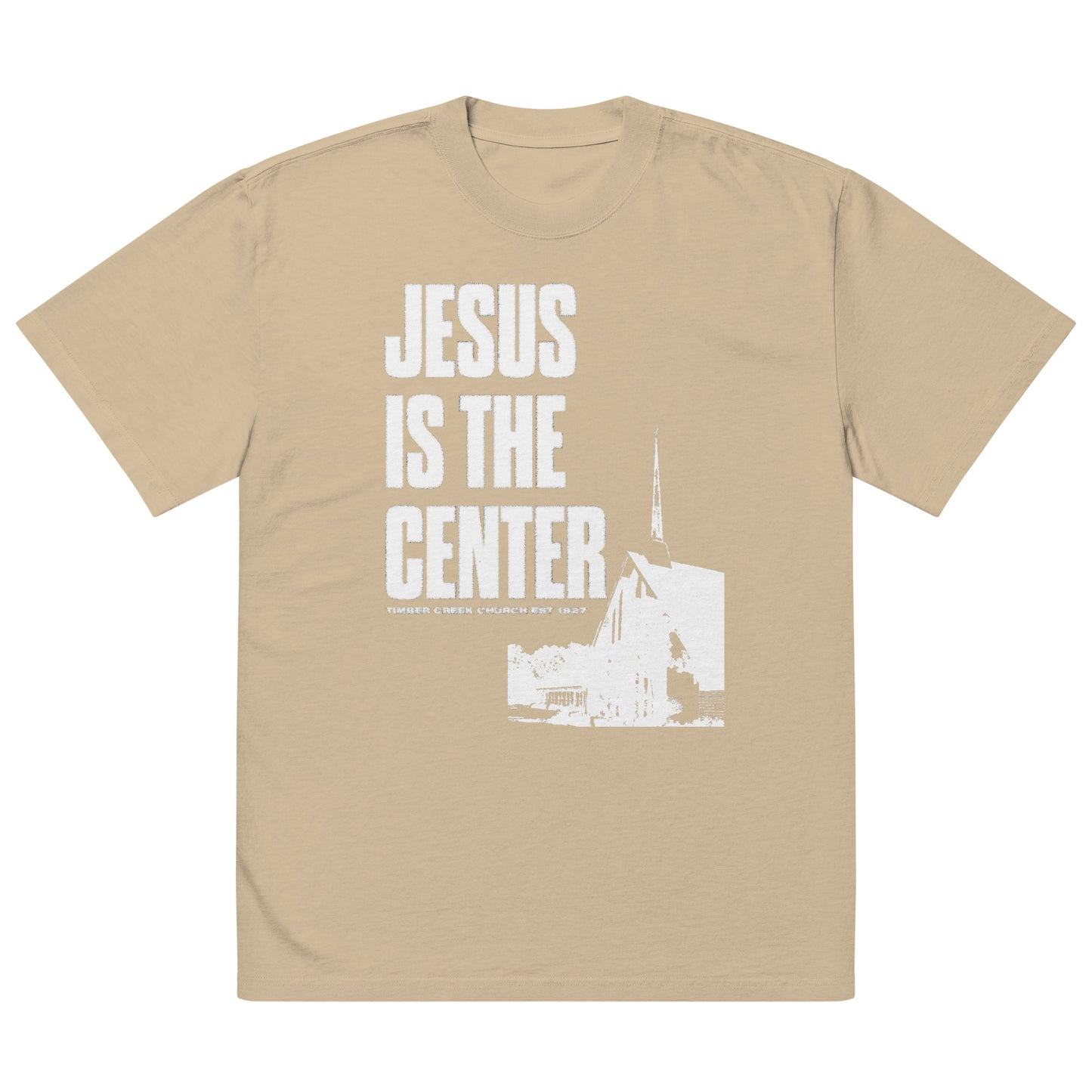 Jesus Is The Center - Oversized faded t-shirt